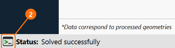 Console button at the bottom left of the TRAFOLO window next to Status Solved successfully