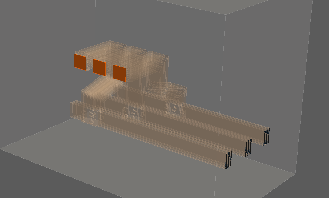 Busbar geometry that has to be modelled as a full domain