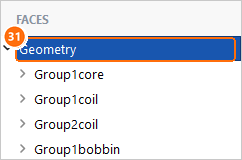 Heat tab face list with Geometry selected