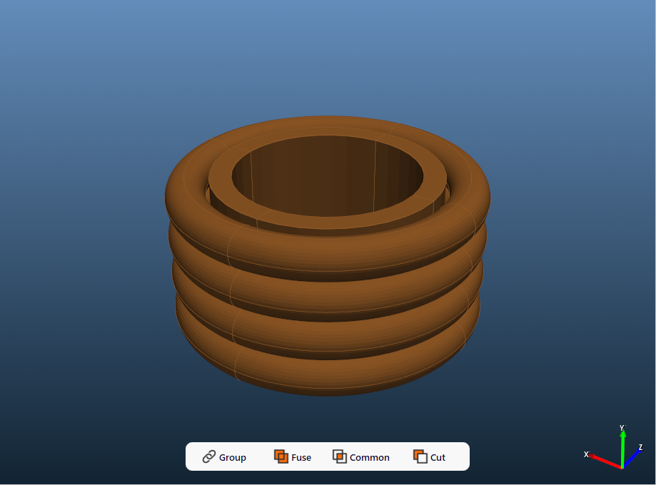 Primary and secondary windings in an angled 3D view