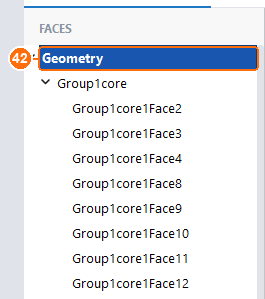 Faces tree with Geometry selected