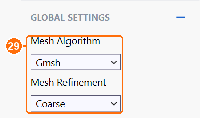 Mesh global settings with Gmsh and Coarse