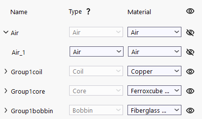 Assembly table with air, coil, core and board and their materials