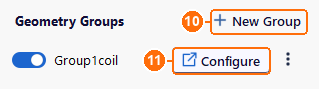 Coil tab with New Group and Configure for Group1coil