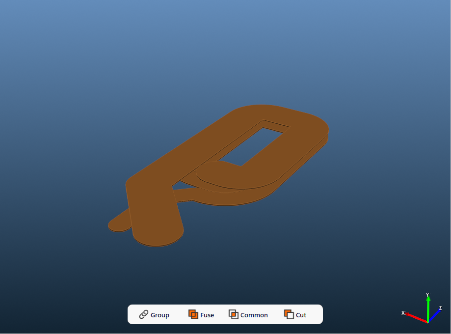 Two-layer planar winding in an angled 3D view