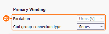 Primary Winding with Urms excitation and Series connection