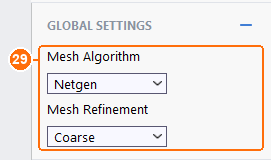 Mesh global settings with Netgen and Coarse