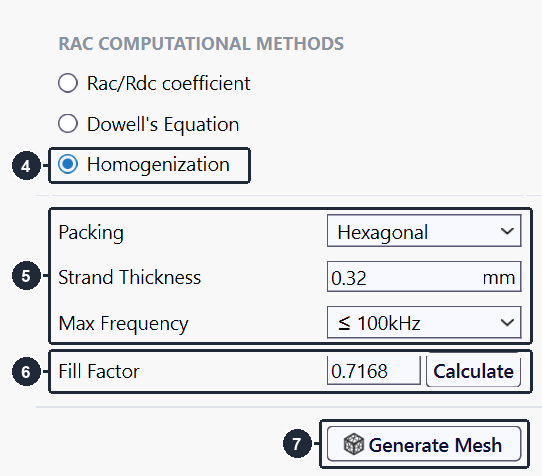 Configure Wire tab with Homogenization selected and its settings