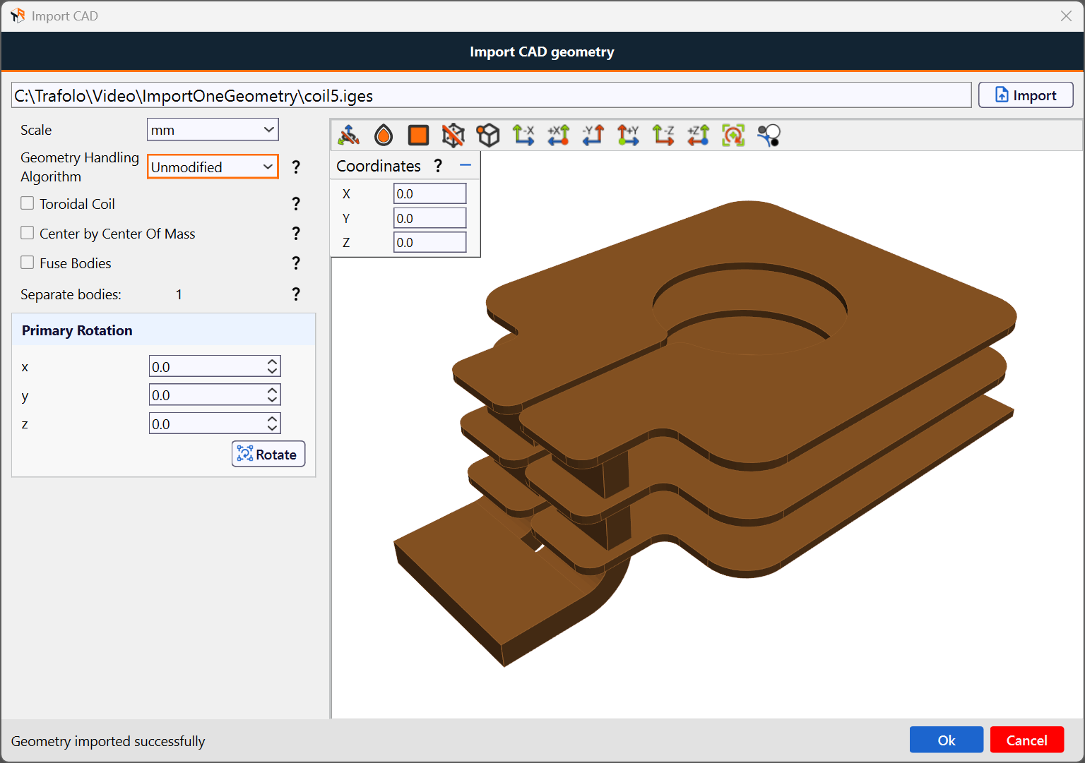 Importing coil